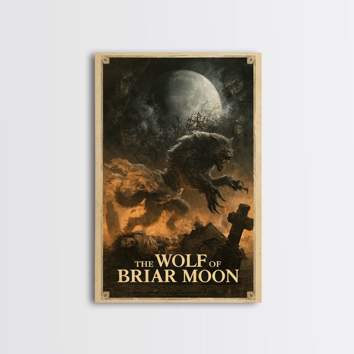The Wolf Of Briar Moon, English Language Horror Movie Poster, Dark Romantic Horror Art, Cult Horror Poster, Canvas Print