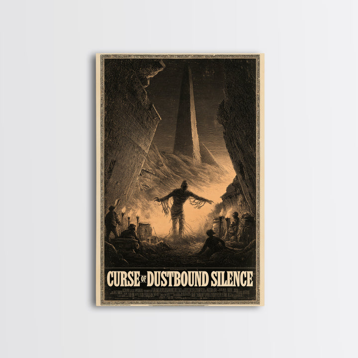 Curse Of Dustbound Silence, English Language Horror Movie Poster, Gothic Engraving Art, Gothic Cinema Wall Art, Canvas Print