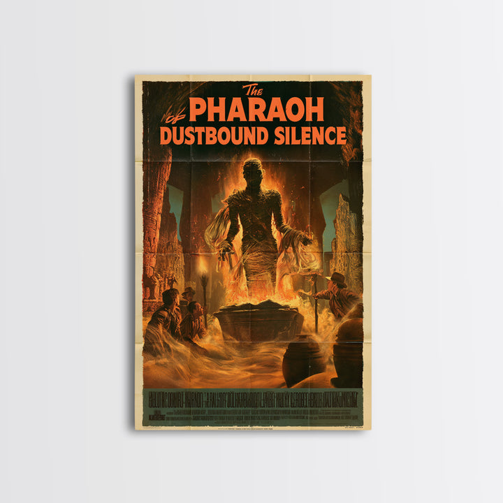 The Pharaoh Of Dustbound Silence, English Language Horror Movie Poster, 1950s Horror Art, Gothic Cinema Wall Art, Canvas Print