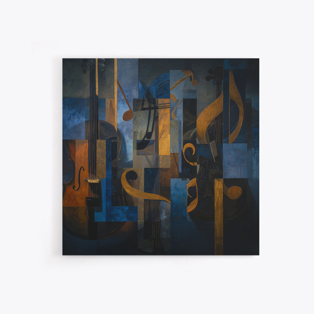 Musical Notes as Abstract Floating Shapes Without Canvas Print, Music Studio Art, Custom Painting, Studio Decor, Abstract Art, MSA-1x1-36