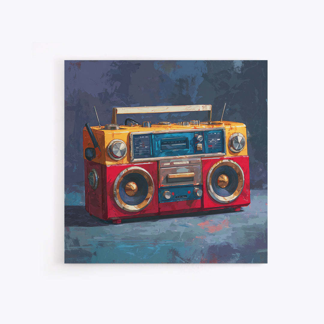 Hip Hop Boombox Framed Canvas Print, Music Studio Art, Gallery Decor, Studio Decor, Fine Art, Rhythm, Contemporary Art, MSA-1x1-41