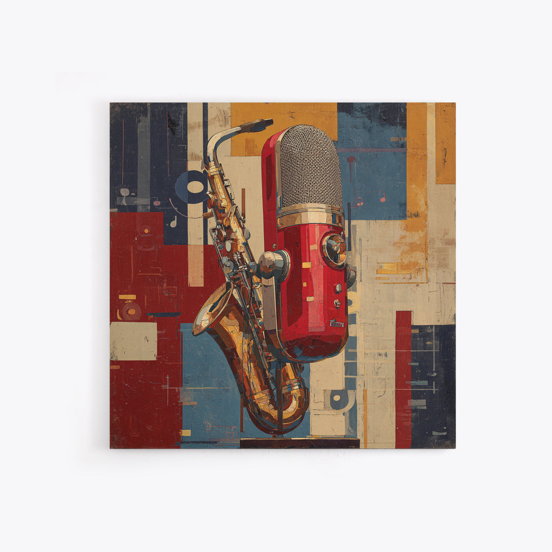 Abstract Rhythm Lines Like Painted Music Framed Canvas Print, Music Studio Art, Wall Art Printable, Studio Decor, Rhythm, MSA-1x1-47