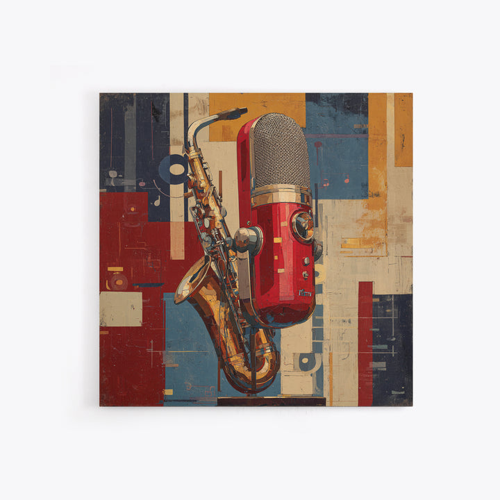 Abstract Rhythm Lines Like Painted Music Framed Canvas Print, Music Studio Art, Wall Art Printable, Studio Decor, Rhythm, MSA-1x1-47