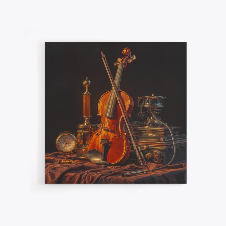 Violin and Bow Framed Canvas Print, Music Studio Art, Music Posters, Studio Decor, Fine Art, Rhythm, Music Lover, Gallery Decor, MSA-1x1-64