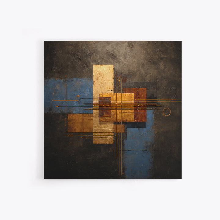 Abstract Rhythm Lines Like Painted Music Framed Canvas Print, Music Studio Art, Teen Room Decor, Studio Decor, Abstract Art, MSA-1x1-71