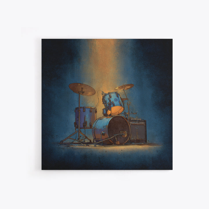 Drum Kit Silhouette Framed Canvas Print, Music Studio Art, Gallery Decor, Studio Decor, Fine Art, Rhythm, Contemporary Art, MSA-1x1-78