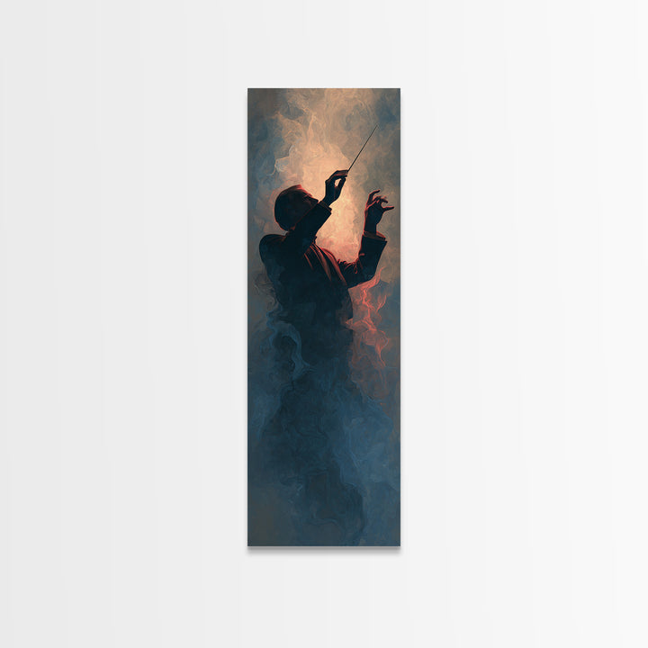 Orchestra Conductor Hands Canvas Print, Music Studio Art, Textured Painting, Studio Decor, Fine Art, Rhythm, Custom Painting, MSA-1x3-32