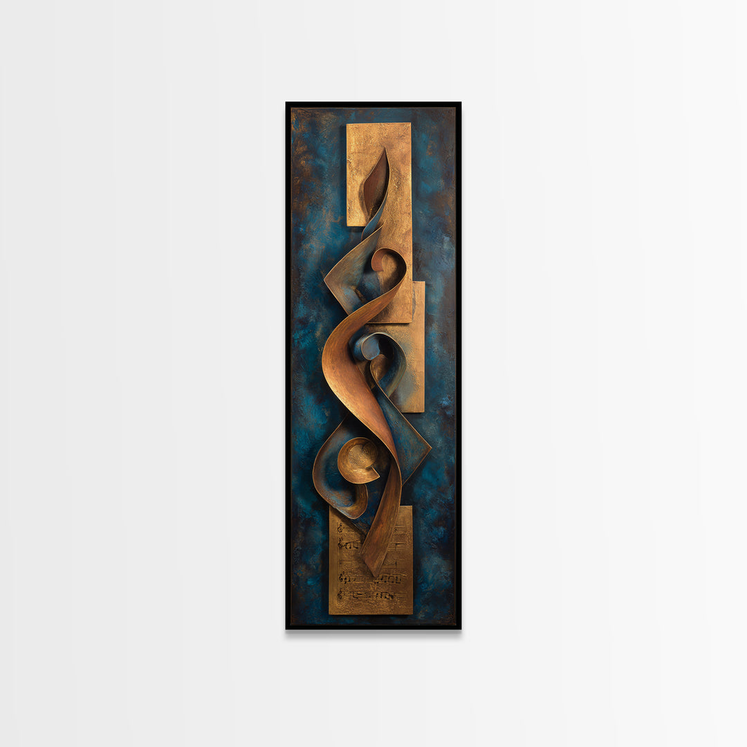 Musical Notes as Abstract Floating Shapes Without Canvas Print, Music Studio Art, Music Poster, Studio Decor, Abstract Art, MSA-1x3-72