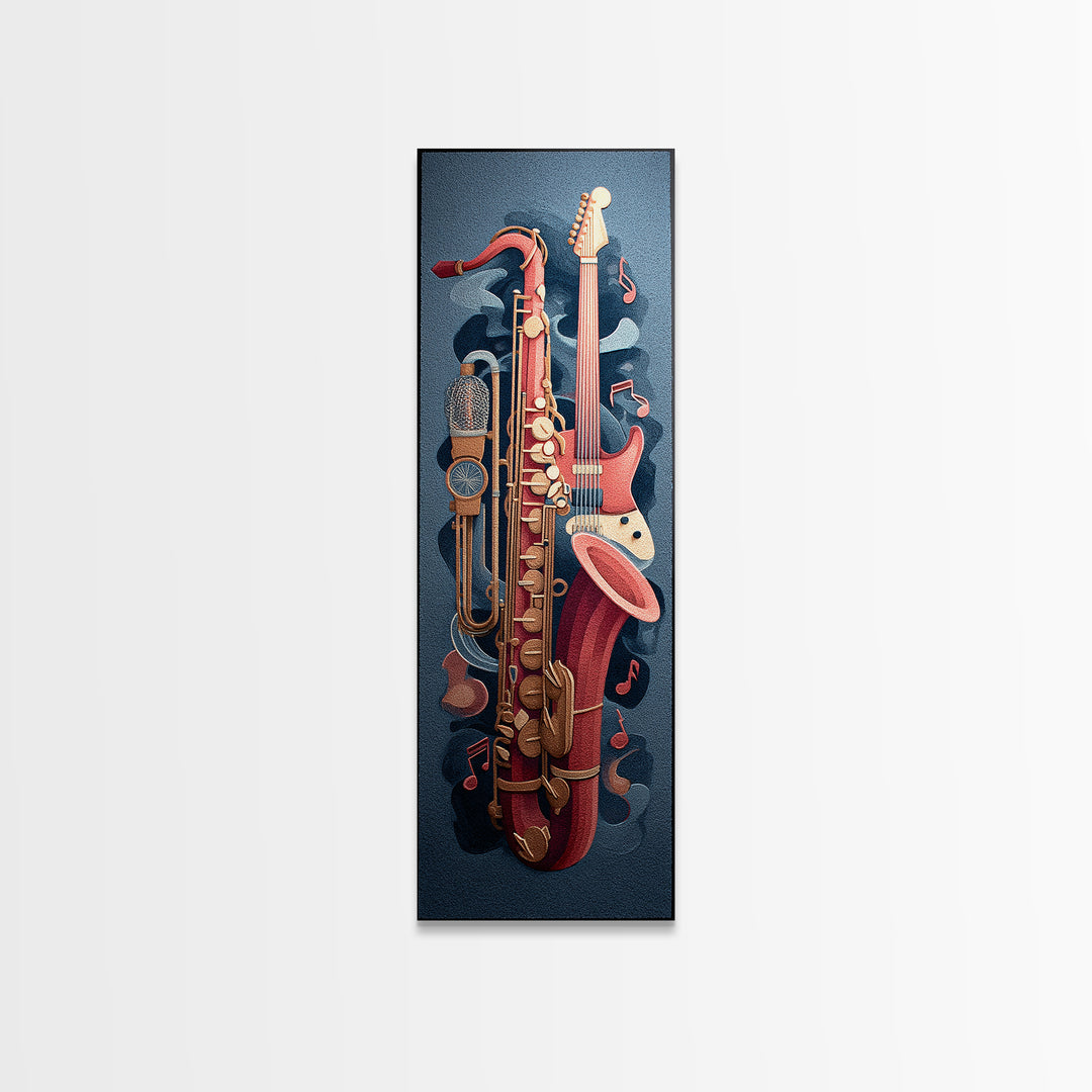 Soundproof Foam Pattern Transformed into Art Framed Canvas Print, Music Studio Art, Painting from Photo, Studio Decor, Rhythm, MSA-1x3-79