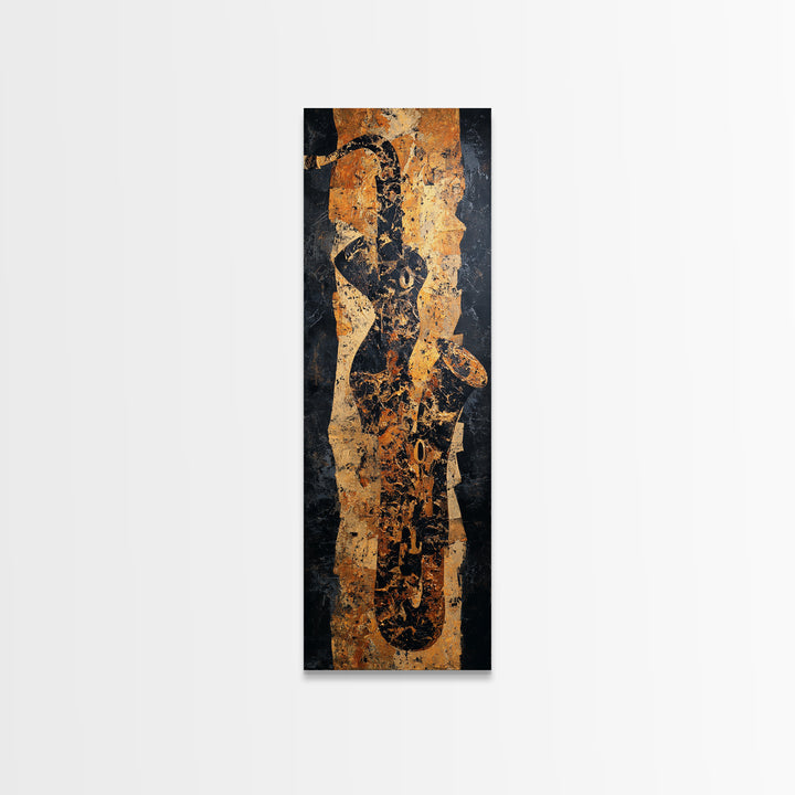 Abstract Rhythm Lines Like Painted Music Framed Canvas Print, Music Studio Art, Music Posters, Studio Decor, Abstract Art, MSA-1x3-83