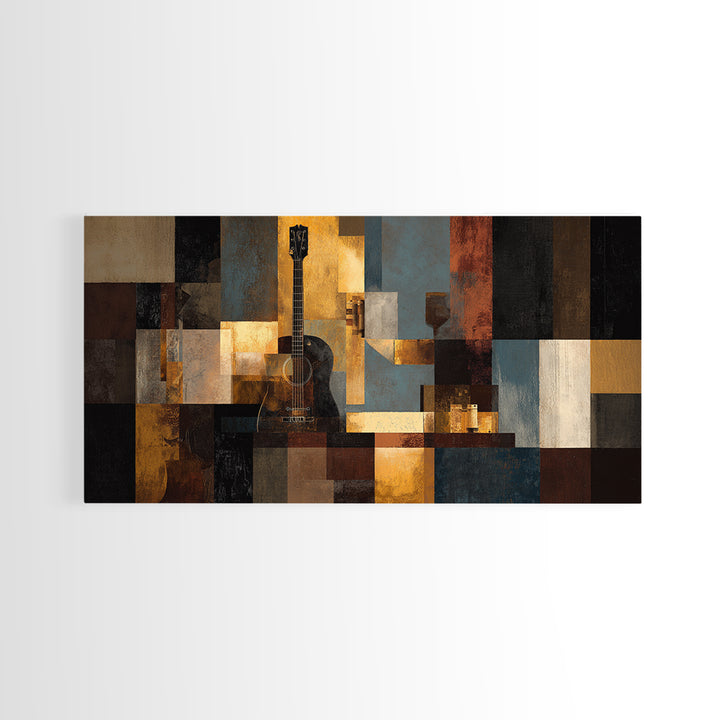 Album Cover Abstract Grid Framed Canvas Print, Music Studio Art, Fine Art Print, Studio Decor, Abstract Art, Rhythm, Wall Decor, MSA-2x1-14