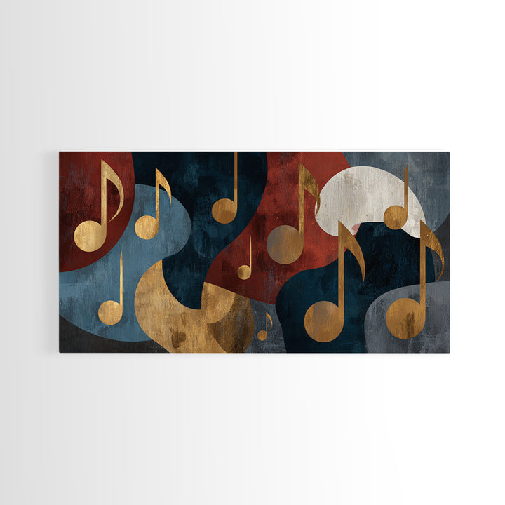 Musical Notes as Abstract Floating Shapes Without Canvas Print, Music Studio Art, Studio Decor, Abstract Art, Rhythm, MSA-2x1-32