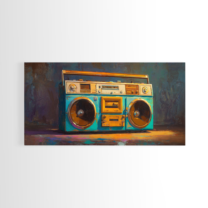 Hip Hop Boombox Framed Canvas Print, Music Studio Art, Minimalist Decor, Studio Decor, Fine Art, Rhythm, Scripture Wall Art, MSA-2x1-37