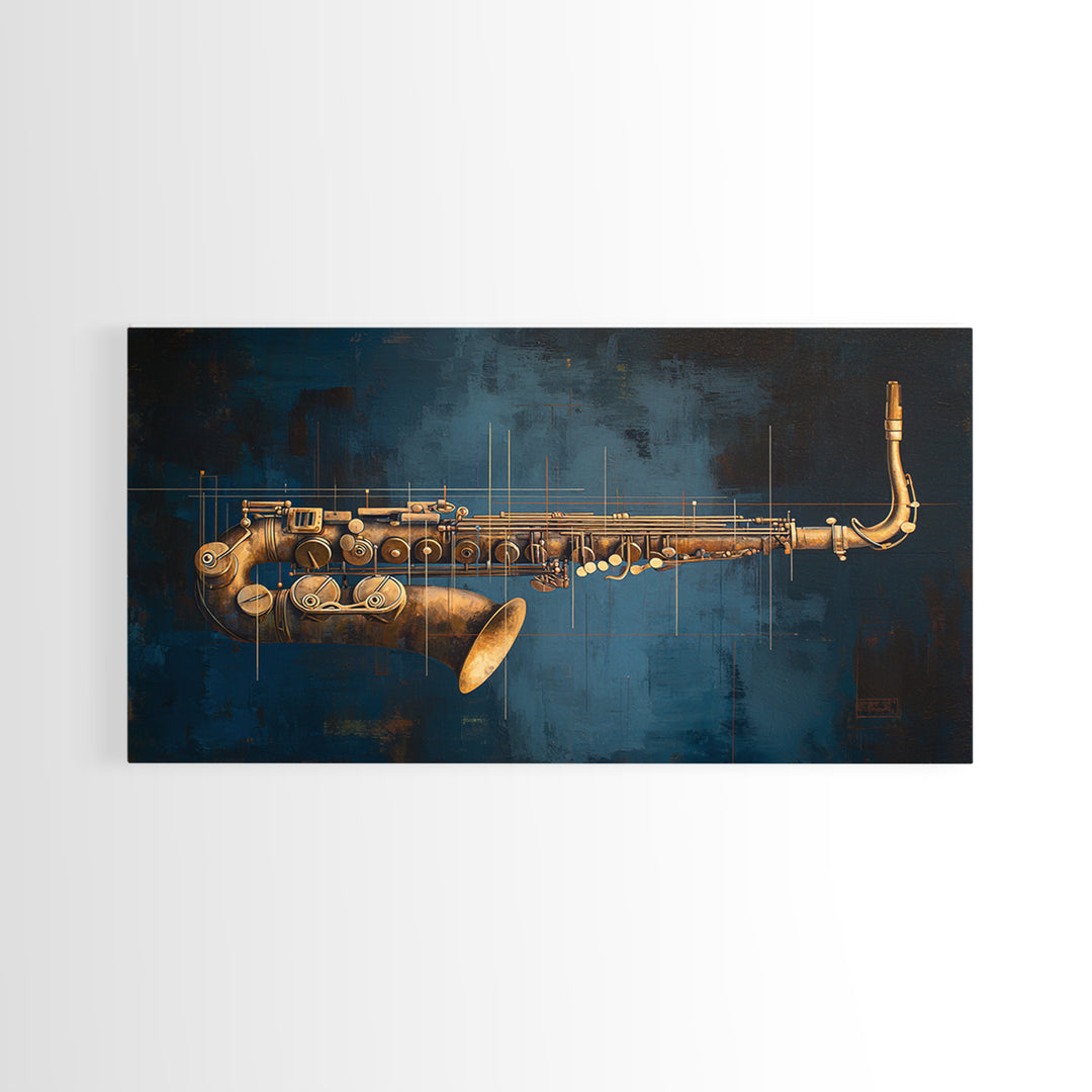 Abstract Rhythm Lines Like Painted Music Framed Canvas Print, Music Studio Art, Metal Wall Art, Studio Decor, Fine Art, Rhythm, MSA-2x1-43