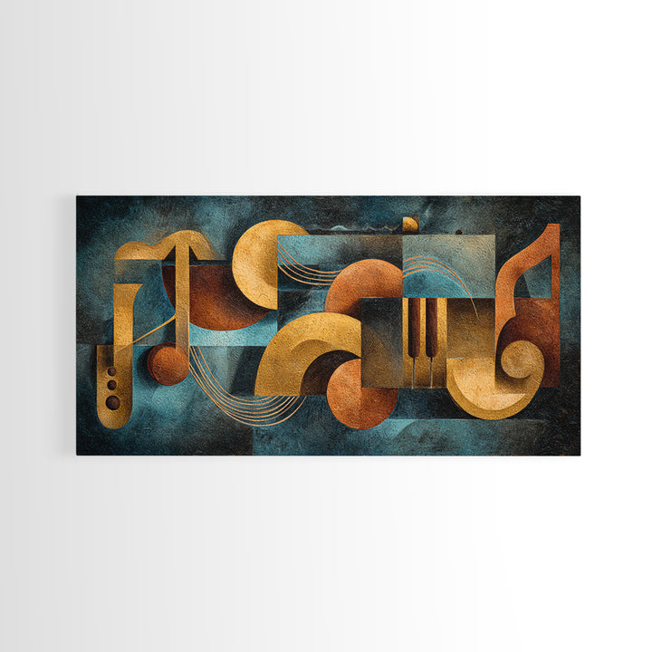 Musical Notes as Abstract Floating Shapes Without Canvas Print, Music Studio Art, Metal Wall Art, Studio Decor, Rhythm, MSA-2x1-56