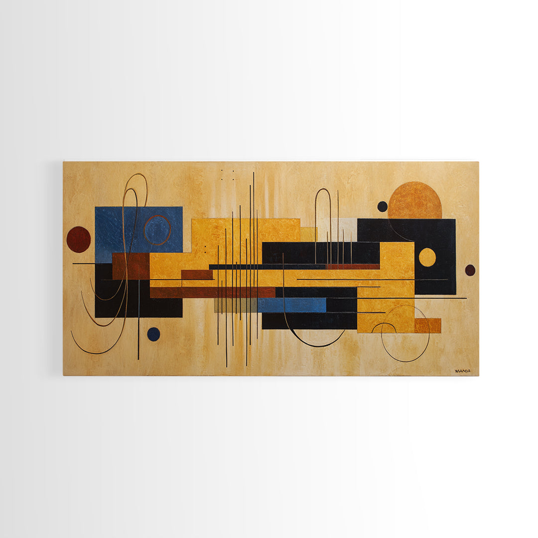 Album Cover Abstract Grid Framed Canvas Print, Music Studio Art, Home Decor, Studio Decor, Abstract Art, Rhythm, Music Wall Art, MSA-2x1-86