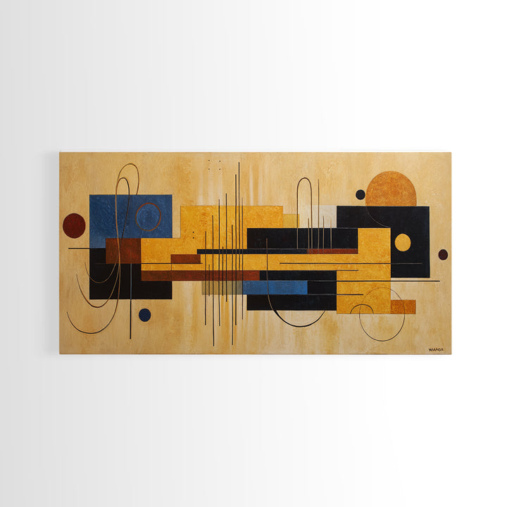 Album Cover Abstract Grid Framed Canvas Print, Music Studio Art, Home Decor, Studio Decor, Abstract Art, Rhythm, Music Wall Art, MSA-2x1-86