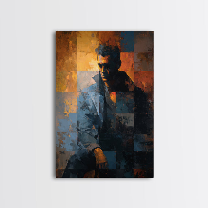 Album Cover Abstract Grid Framed Canvas Print, Music Studio Art, Boho Decor, Studio Decor, Fine Art, Rhythm, Printable Wall Art, MSA-2x3-2