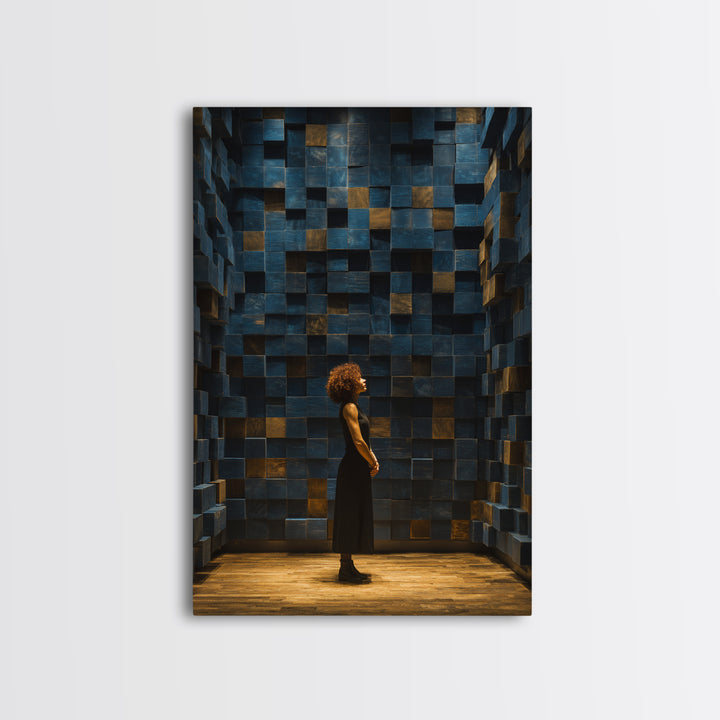Soundproof Foam Pattern Transformed into Art Framed Canvas Print, Music Studio Art, Music Lover Gift, Studio Decor, Rhythm, MSA-2x3-3