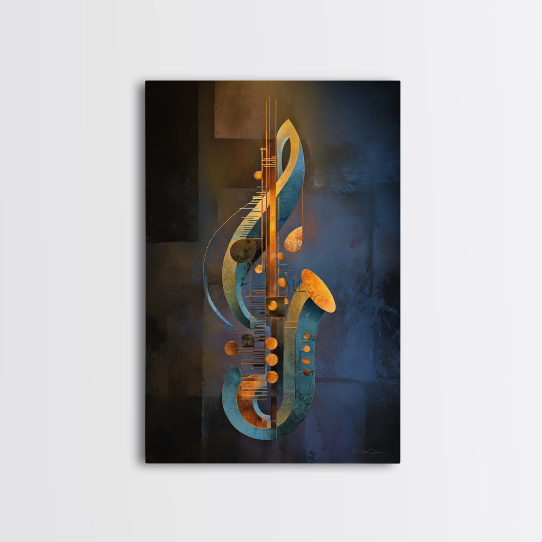 Musical Notes as Abstract Floating Shapes Without Canvas Print, Music Studio Art, Gifts for Musicians, Studio Decor, Rhythm, MSA-2x3-44