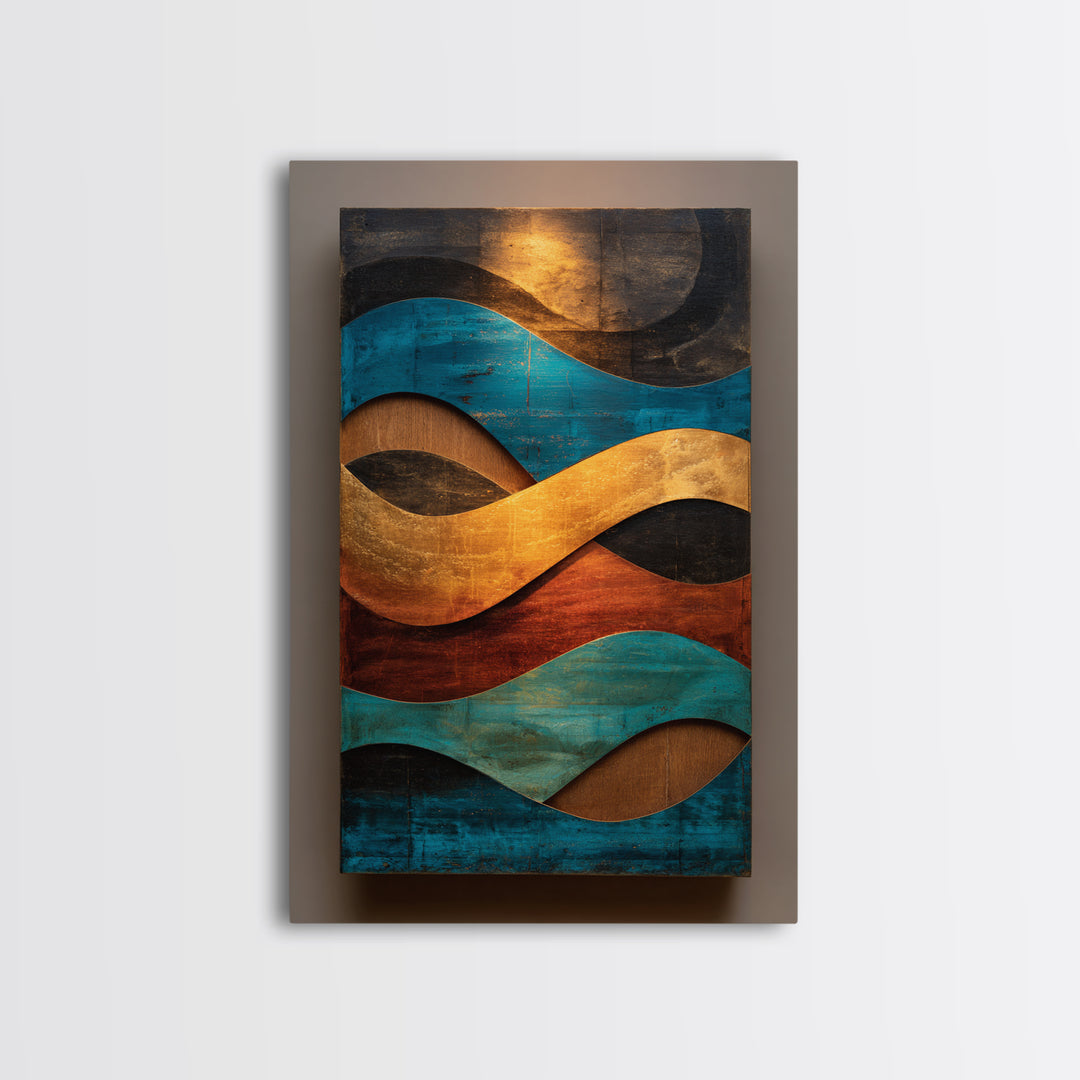 Abstract Sound Wave Framed Canvas Print, Music Studio Art, Wall Art, Studio Decor, Abstract Art, Rhythm, Trendy Wall Art, MSA-2x3-60