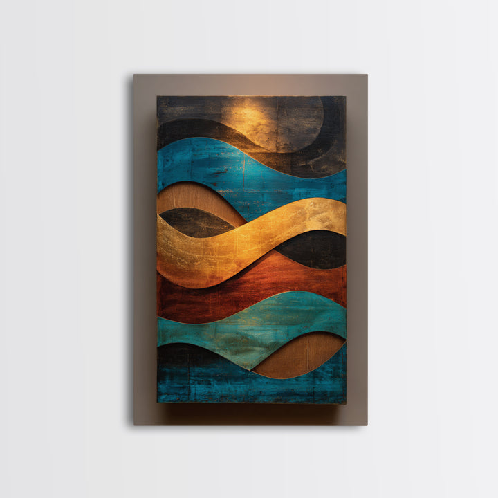 Abstract Sound Wave Framed Canvas Print, Music Studio Art, Wall Art, Studio Decor, Abstract Art, Rhythm, Trendy Wall Art, MSA-2x3-60