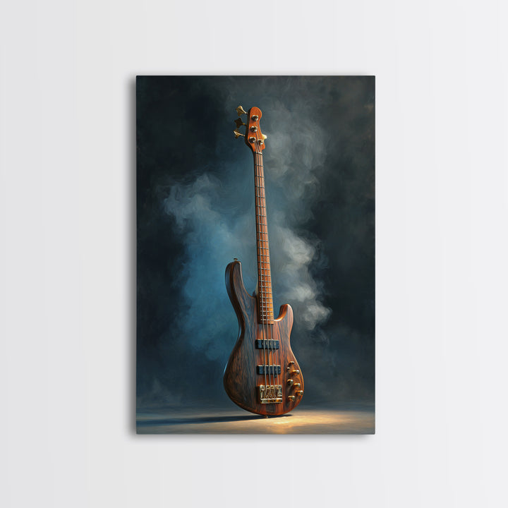 Bass Guitar Closeup Framed Canvas Print, Music Studio Art, Scripture Wall Art, Studio Decor, Fine Art, Rhythm, Travel Wall Art, MSA-2x3-69