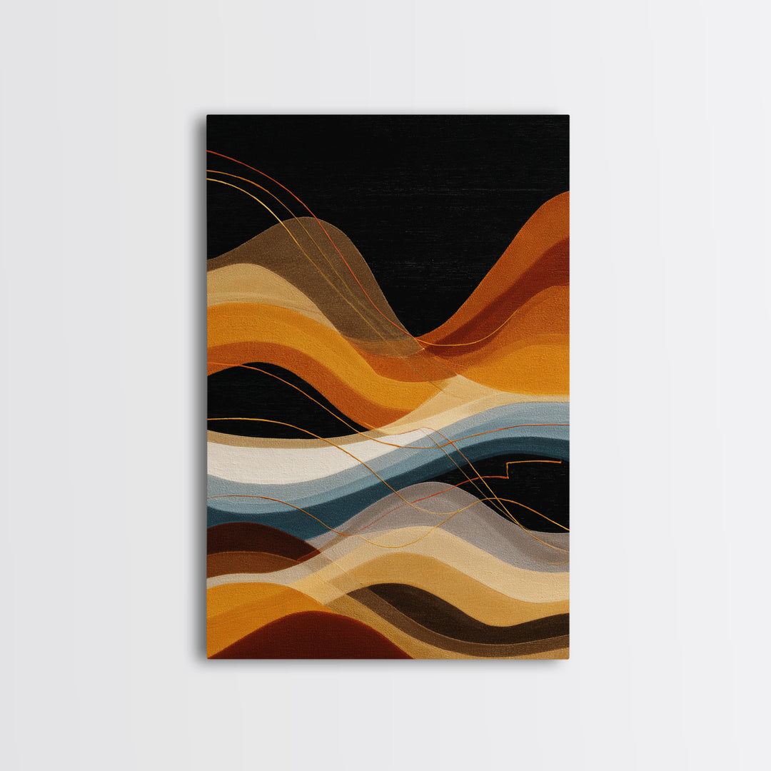 Abstract Sound Wave Framed Canvas Print, Music Studio Art, Travel Wall Art, Studio Decor, Abstract Art, Rhythm, Boho Decor, MSA-2x3-84