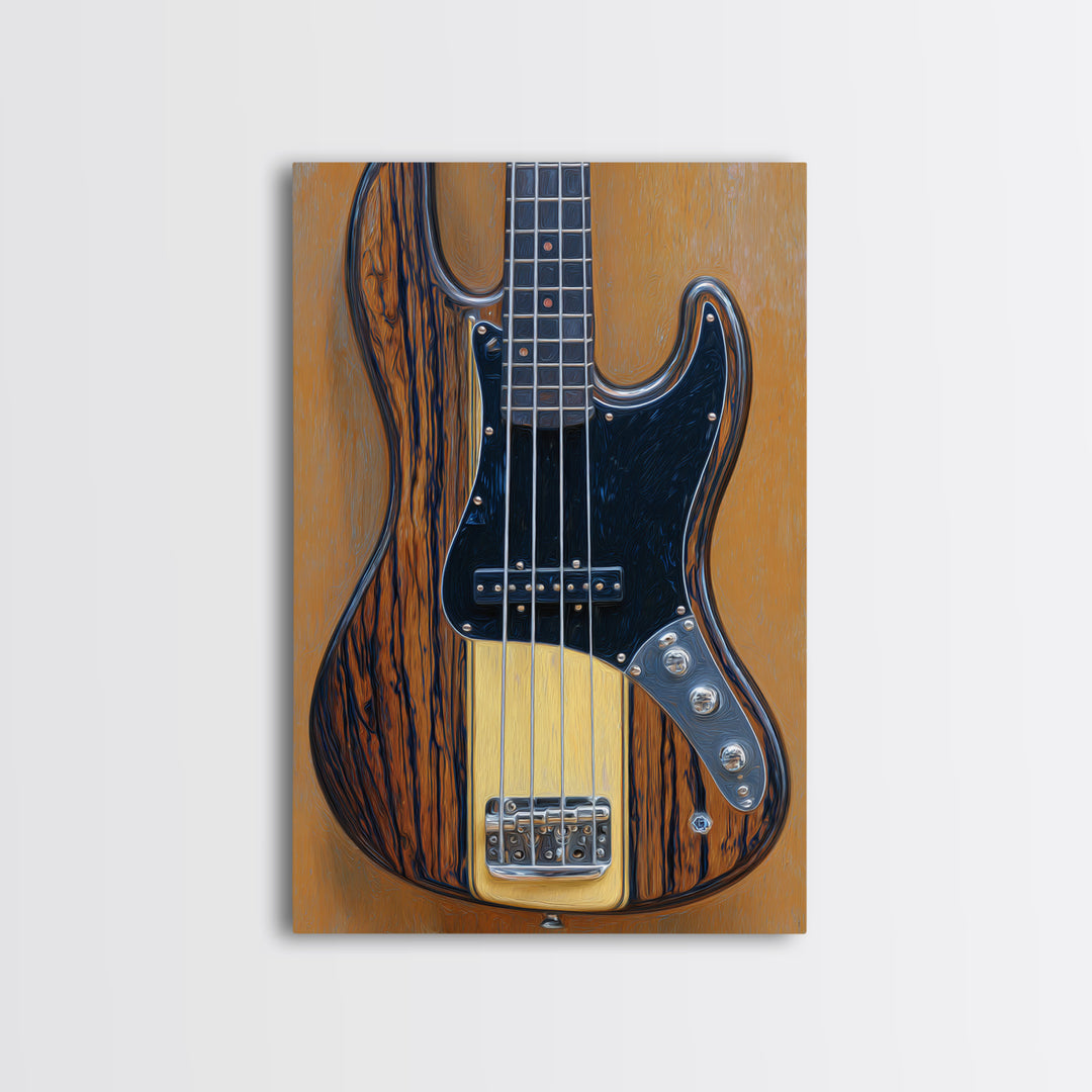 Bass Guitar Closeup Framed Canvas Print, Music Studio Art, Scripture Wall Art, Studio Decor, Fine Art, Rhythm, Travel Wall Art, MSA-2x3-93