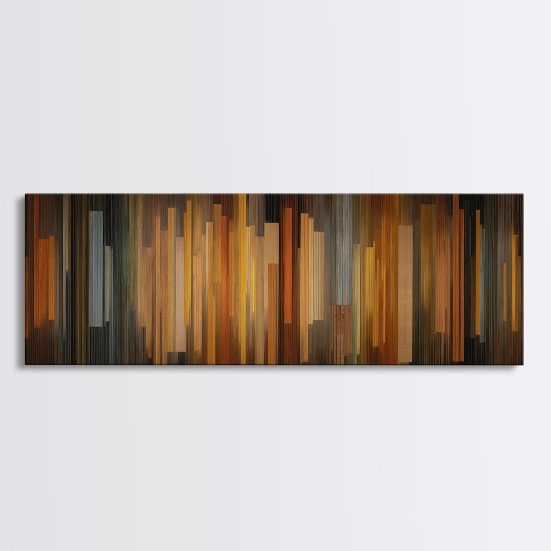 Abstract Rhythm Lines Like Painted Music Framed Canvas Print, Music Studio Art, Music Lover Gift, Studio Decor, Rhythm, MSA-3x1-15