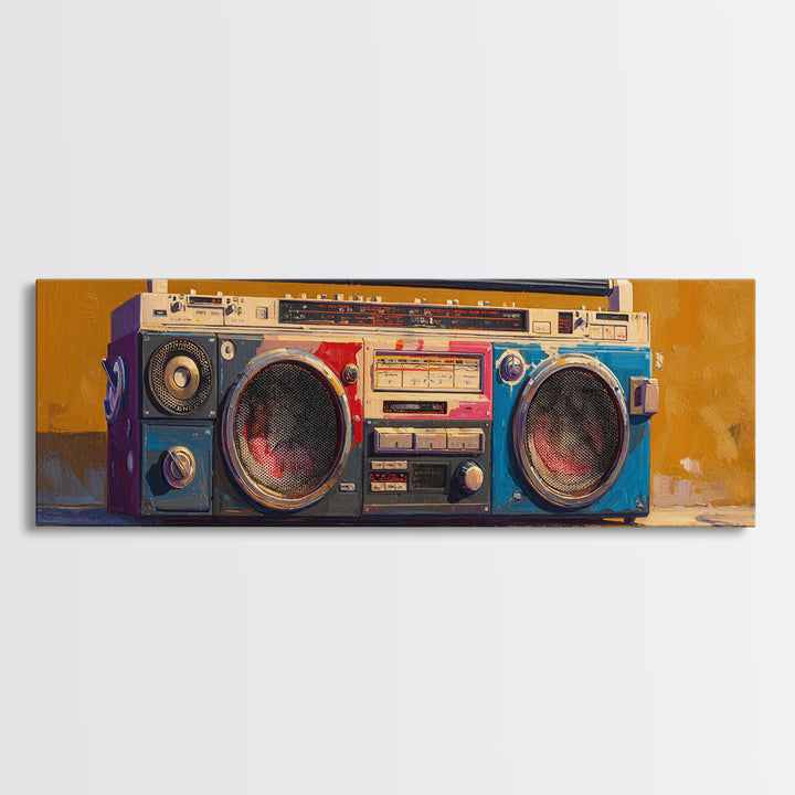 Hip Hop Boombox Canvas Print, Music Studio Art, Digital Download Art, Studio Decor, Fine Art, Rhythm, Music Lover Gift, MSA-3x1-33