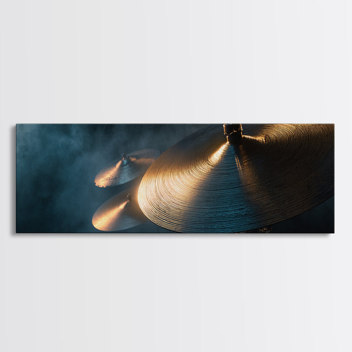 Gold Cymbal Closeup Canvas Print, Music Studio Art, Gallery Decor, Studio Decor, Fine Art, Rhythm, Contemporary Art, Wall Art, MSA-3x1-40