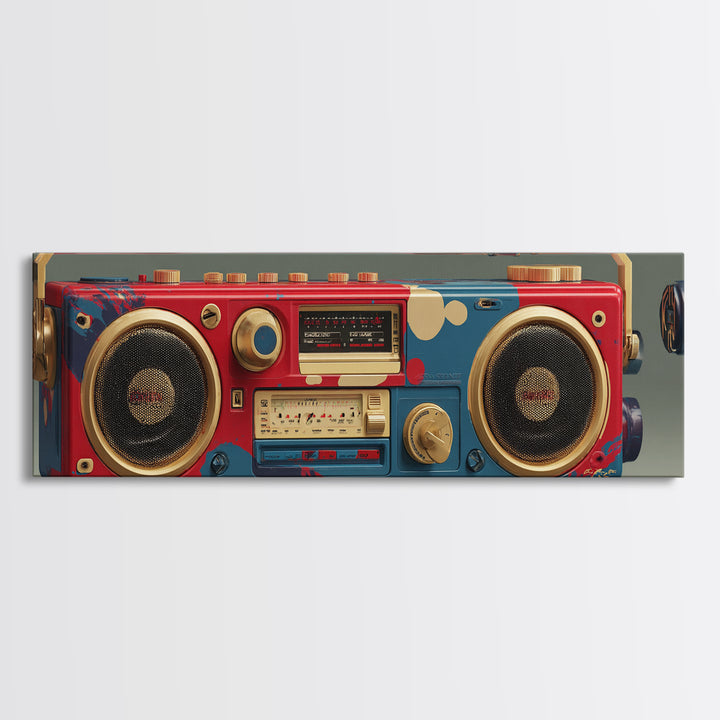 Hip Hop Boombox Framed Canvas Print, Music Studio Art, Man Cave Decor, Studio Decor, Fine Art, Rhythm, Fine Art Print, MSA-3x1-57