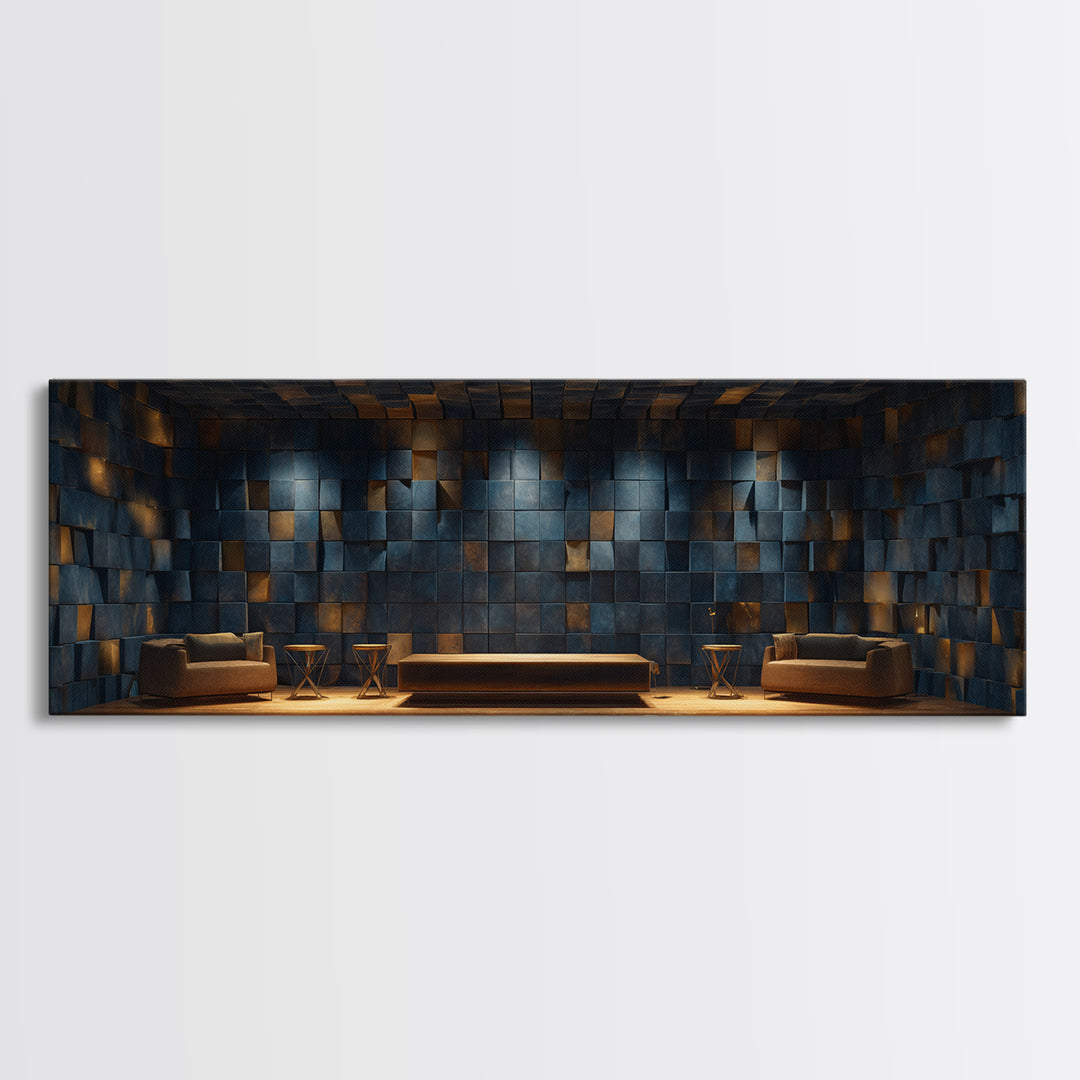 Soundproof Foam Pattern Transformed into Art Framed Canvas Print, Music Studio Art, Wall Art, Studio Decor, Fine Art, Rhythm, MSA-3x1-59