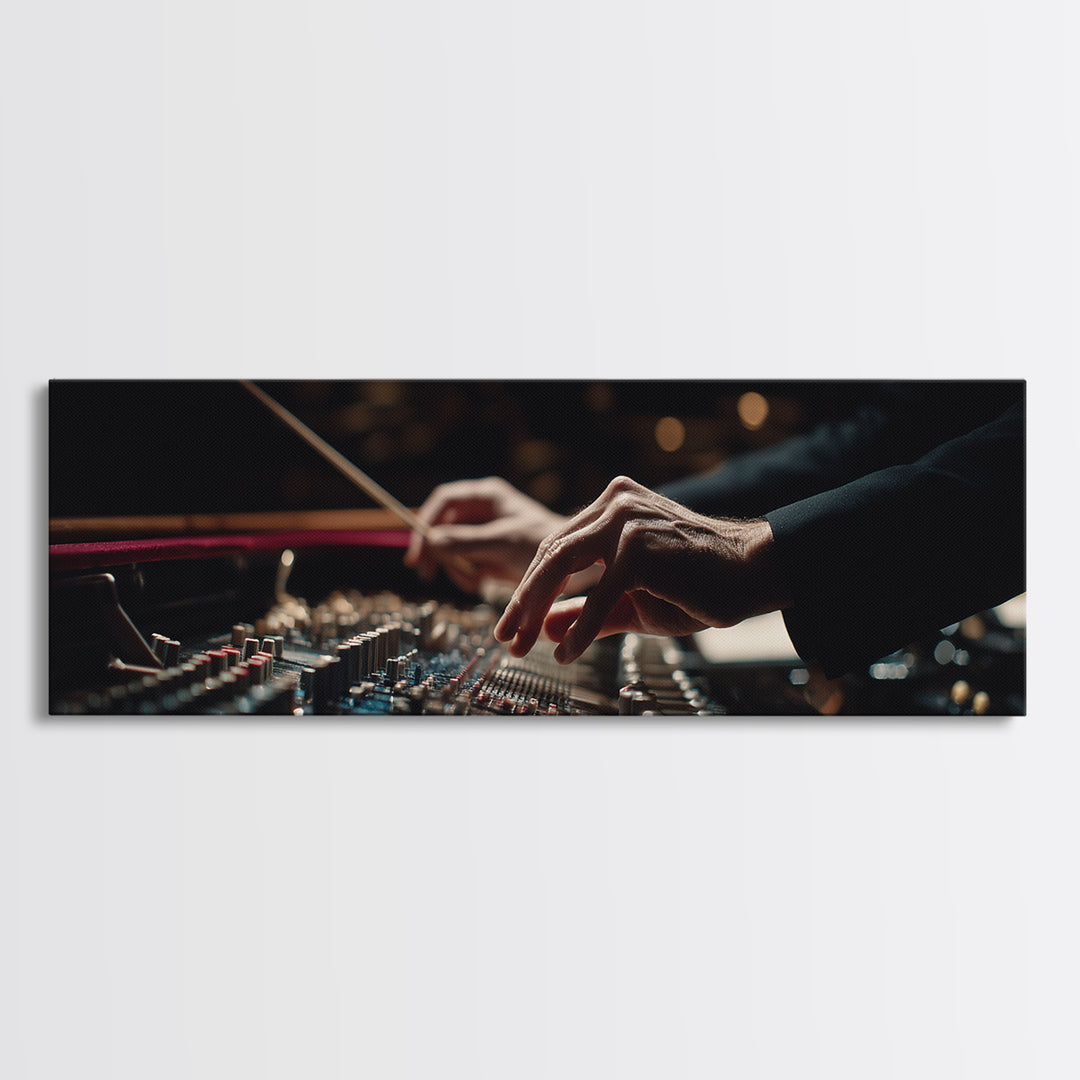 Orchestra Conductor Hands Framed Canvas Print, Music Studio Art, Boho Decor, Studio Decor, Fine Art, Rhythm, Printable Wall Art, MSA-3x1-60