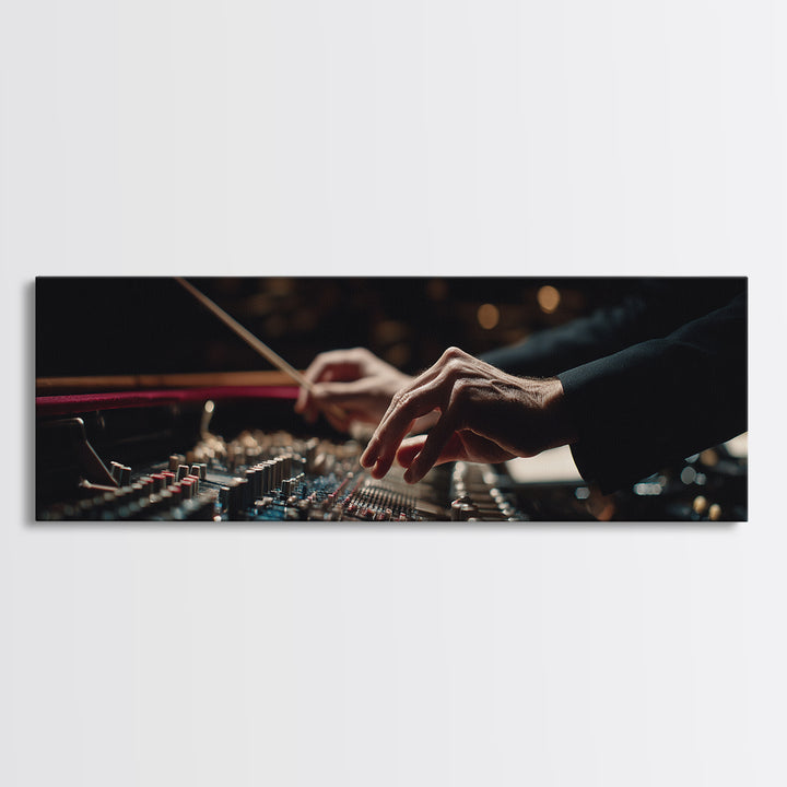 Orchestra Conductor Hands Framed Canvas Print, Music Studio Art, Boho Decor, Studio Decor, Fine Art, Rhythm, Printable Wall Art, MSA-3x1-60