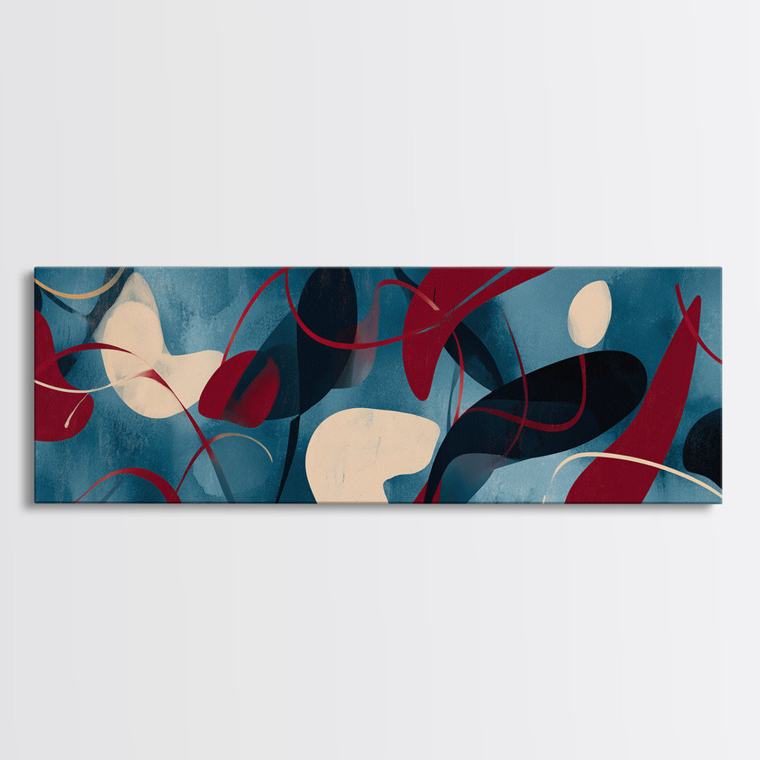 Abstract Rhythm Lines Like Painted Music Framed Canvas Print, Music Studio Art, Room Decor, Studio Decor, Abstract Art, Rhythm, MSA-3x1-63