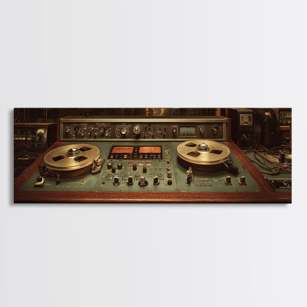 Recording Tape Reel Canvas Print, Music Studio Art, Wall Decor, Studio Decor, Rhythm, Wall Art Printable, Digital Download Art, MSA-3x1-78