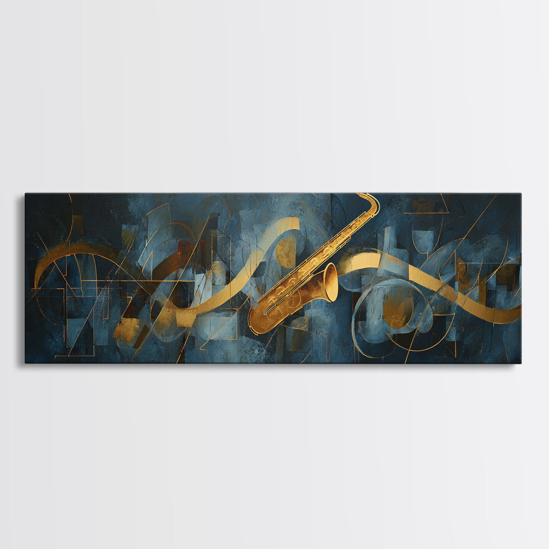 Abstract Rhythm Lines Like Painted Music Framed Canvas Print, Music Studio Art, Digital Wall Art, Studio Decor, Abstract Art, MSA-3x1-87