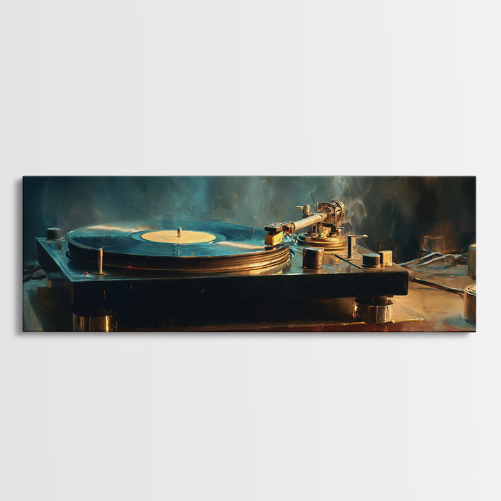 Vinyl Record and Turntable Still Life Canvas Print, Music Studio Art, Room Decor, Studio Decor, Fine Art, Rhythm, Printable Art, MSA-3x1-91