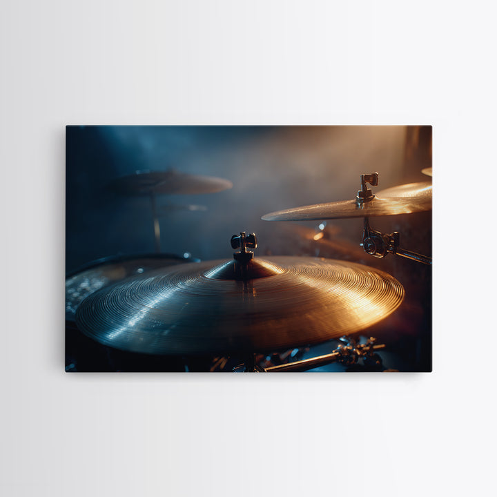 Gold Cymbal Closeup Framed Canvas Print, Music Studio Art, Fine Art Print, Studio Decor, Oil Painting, Rhythm, Wall Decor, MSA-3x2-100