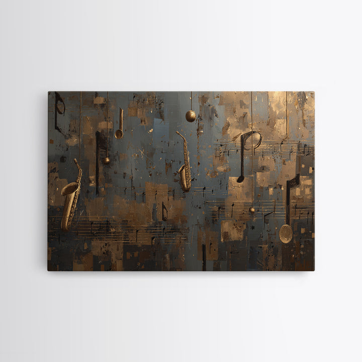 Musical Notes as Abstract Floating Shapes Without Canvas Print, Music Studio Art, Music Wall Art, Studio Decor, Abstract Art, MSA-3x2-16