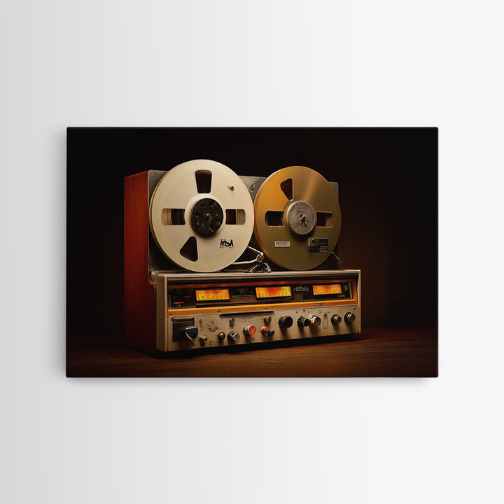 Recording Tape Reel Framed Canvas Print, Music Studio Art, Printable Art, Studio Decor, Rhythm, Music Art, Man Cave Decor, MSA-3x2-18