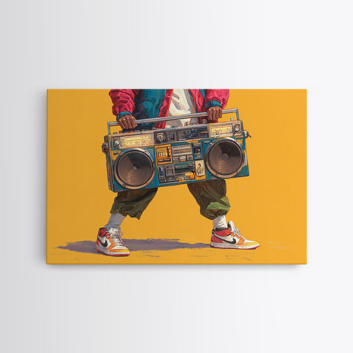 Hip Hop Boombox Canvas Print, Music Studio Art, Music Posters, Studio Decor, Fine Art, Rhythm, Music Lover, Gallery Decor, MSA-3x2-21