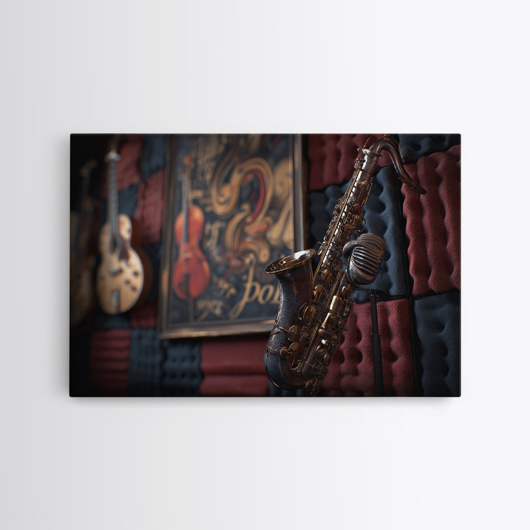 Soundproof Foam Pattern Transformed into Art Framed Canvas Print, Music Studio Art, Painting from Photo, Studio Decor, Rhythm, MSA-3x2-23