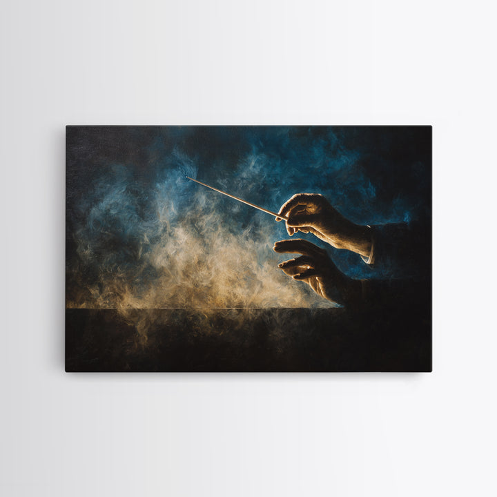 Orchestra Conductor Hands Framed Canvas Print, Music Studio Art, Digital Download Art, Studio Decor, Fine Art, Rhythm, MSA-3x2-24