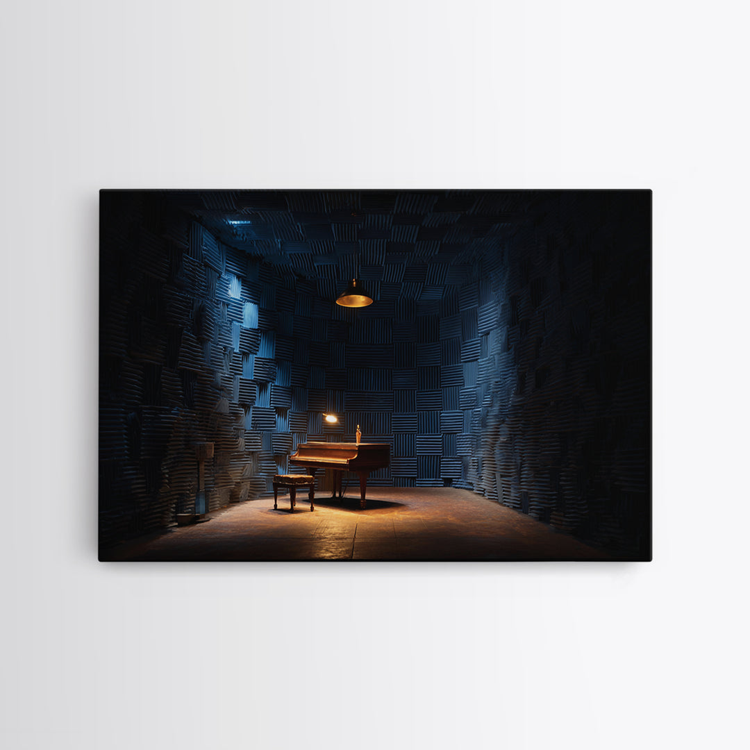 Soundproof Foam Pattern Transformed into Art Framed Canvas Print, Music Studio Art, Room Decor, Studio Decor, Oil Painting, MSA-3x2-47