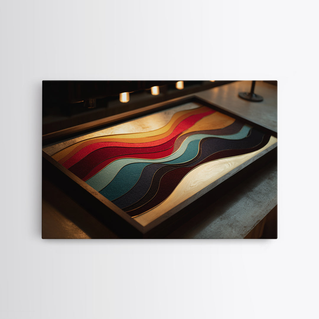 Abstract Sound Wave Framed Canvas Print, Music Studio Art, Music Poster, Studio Decor, Fine Art, Rhythm, Personalized Art, MSA-3x2-8