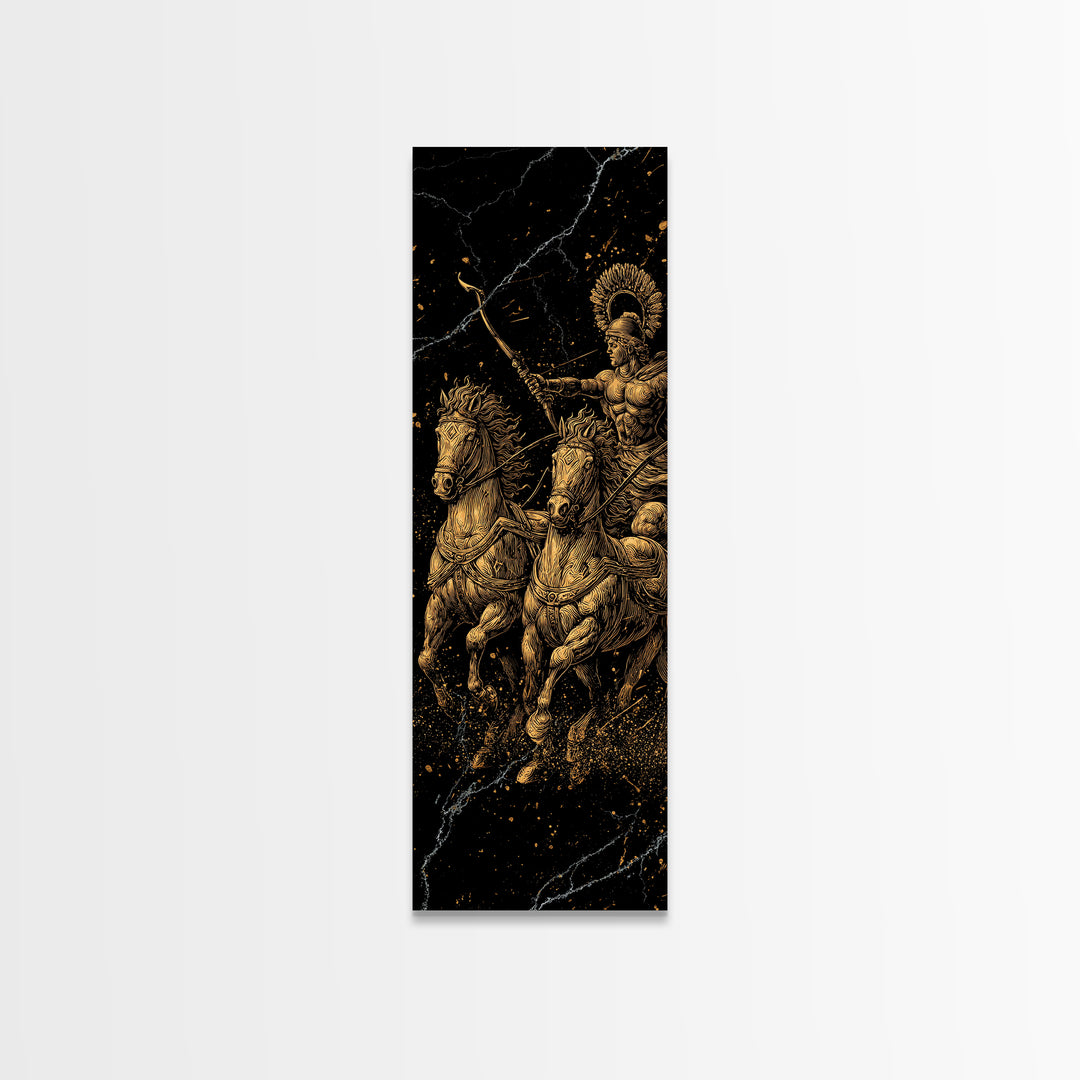 Roman Chariot - Roman Arena Art, Wood Framed Art, Gold Canvas Art, Canvas Art, Canvas Painting, Gold Canvas Wall Art, Manly Decor