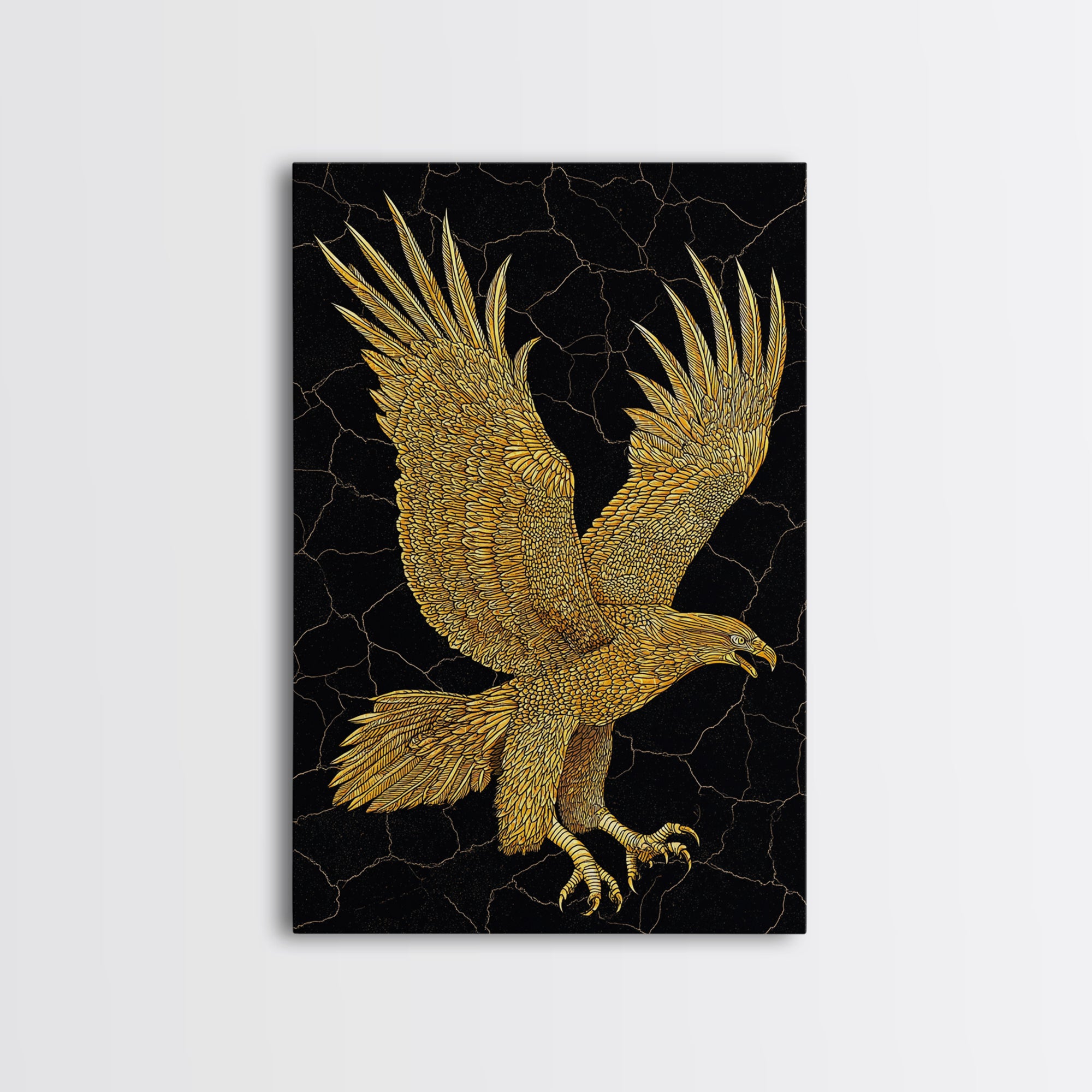 Golden Eagle Canvas Art, Canvas Print in Canvas Gold, Framed Canvas Wa ...